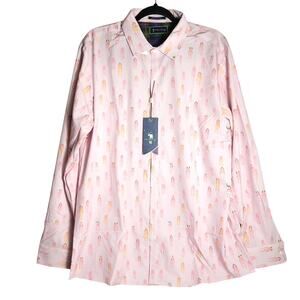 William Murray Long Sleeve Button Down Mens XL Horse Race KY Derby Jockey Pink